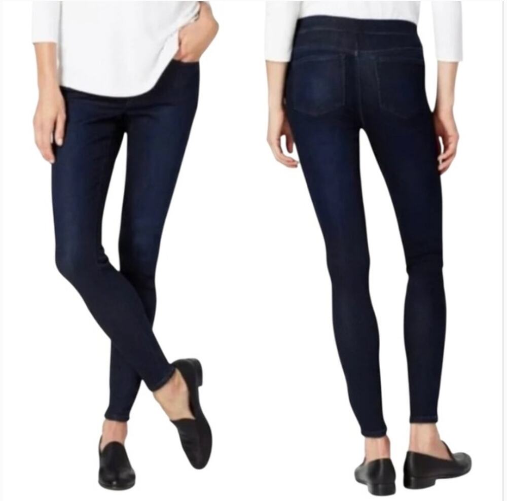 J. Jill Denim Premium Flex high Rise Leggings Jeggings 6 Petite 6P Dark Wash